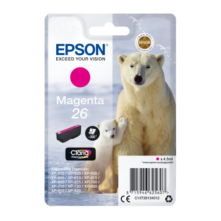 Epson Singlepack Magenta 26 Claria Premium Ink