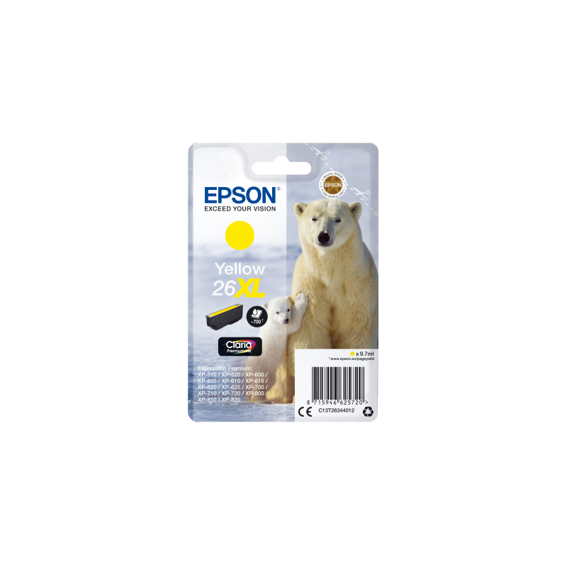 Epson Singlepack Yellow 26XL Claria Premium Ink