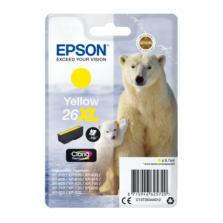 Epson Singlepack Yellow 26XL Claria Premium Ink