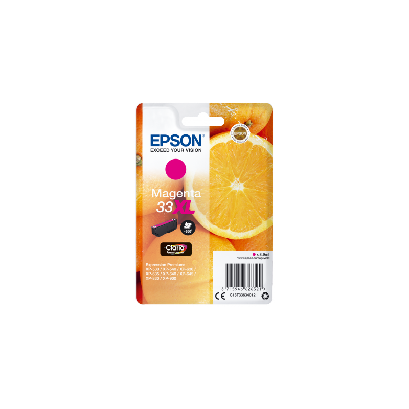 Epson Singlepack Magenta 33XL Claria Premium Ink