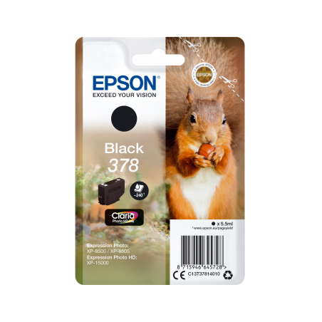 Epson Singlepack Black 378 Claria Photo HD Ink