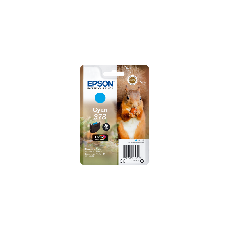 Epson Singlepack Cyan 378 Claria Photo HD Ink
