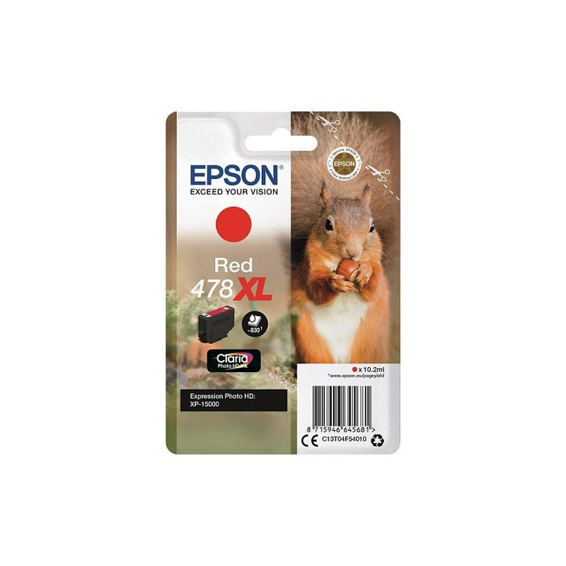Epson Singlepack Red 478XL Claria Photo HD Ink