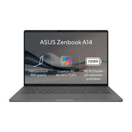 ASUS Zenbook A14/UX3407RA-OLED026X/SD-X1E-80-100/14''/WUXGA/32GB/1TB SSD/Adreno/W11P/Gray/2R