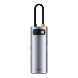 Baseus dokovacia stanica 7v1 USB-C (USB-C PD 100W, USB-C, 2x USB 3.0, HDMI, SD/TF port) sivá