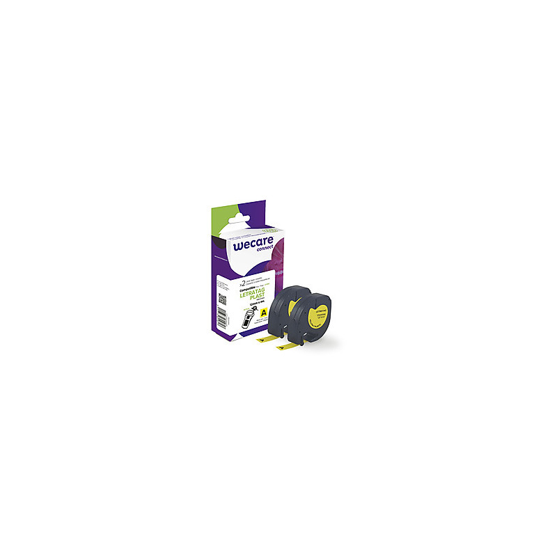 WECARE ARMOR páska kompatibilná s DYMO S0721620, Black/Yellow, 2*12mm*4m