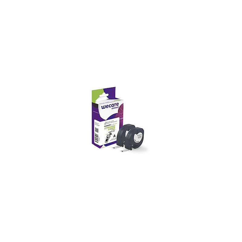 WECARE ARMOR páska kompatibilná s DYMO S0721510, Black/White, 2*12mm*4m