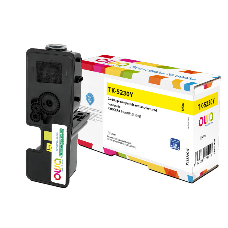 OWA Armor toner kompatibilný s Kyocera TK-5230Y, 2200st, žltá/yellow