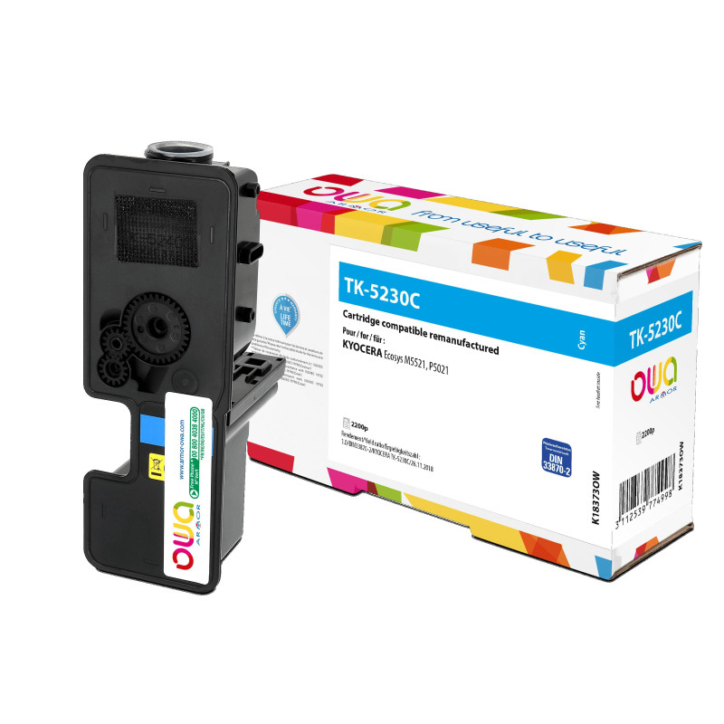 OWA Armor toner kompatibilný s Kyocera TK-5230C, 2200st, modrá/cyan