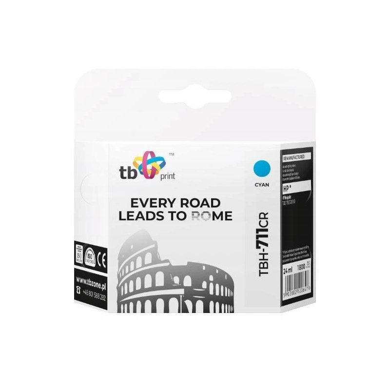 Ink. kazeta TB kompat. s HP TBH-711CR CY