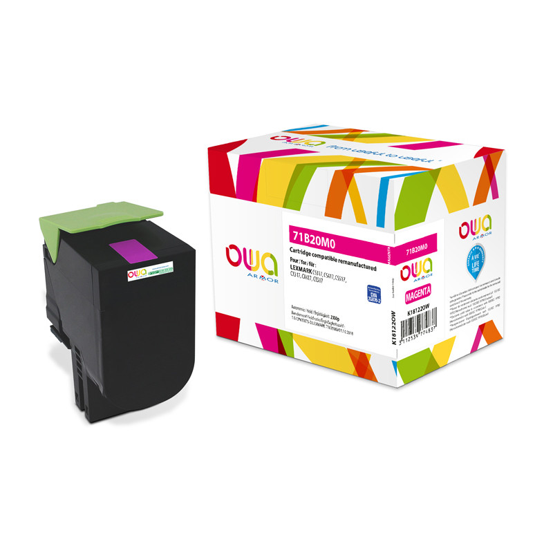 OWA Armor toner kompatibilný s LEXMARK 71B20M0, 2300st, červená/magenta
