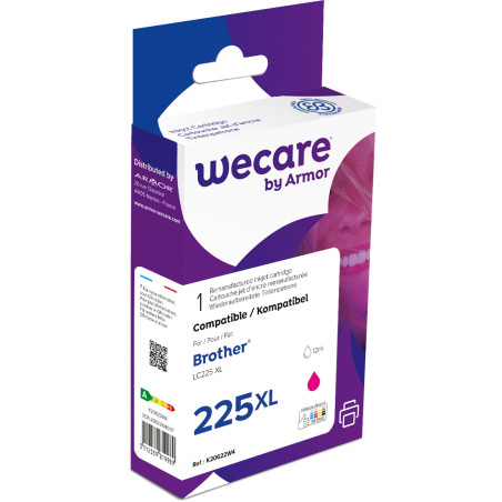 WECARE ARMOR ink kompatibilný s BROTHER LC-225M, červená/magenta
