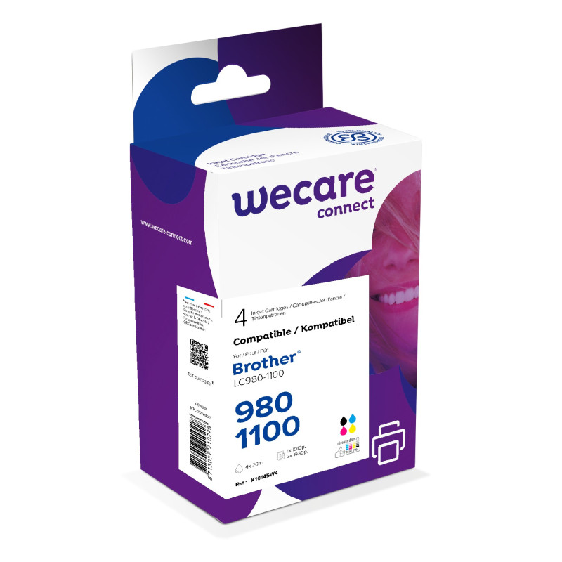 WECARE ARMOR ink kompatibilný s BROTHER LC-980/1100, čierna/CMY