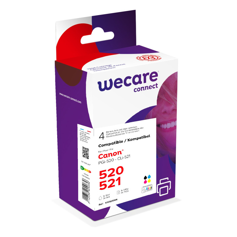 WECARE ARMOR ink sada kompatibilná s CANON PGi-520/CLi-521CMY, CMYK