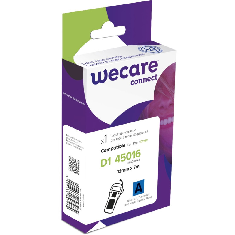 WECARE ARMOR páska kompatibilná s DYMO S0720560,Black/Blue,12MM*7M