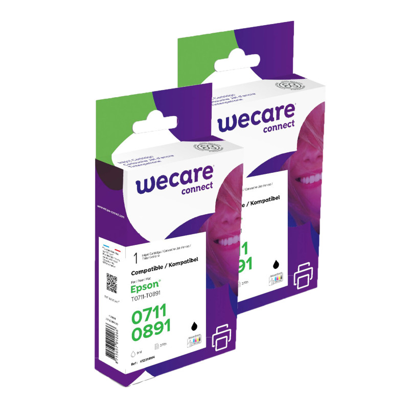 WECARE ARMOR sada ink kompatibilná s EPSON T071140 2x9ml,čierna,T071140