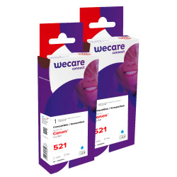 WECARE ARMOR sada ink kompatibilná s CANON CLI521C 2x10,5 ml, modrá, CLI-521 C