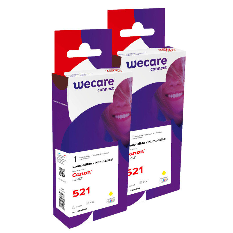 WECARE ARMOR sada ink kompatibilná s CANON CLI521Y 2x10,5 ml, žltá, CLI-521 Y