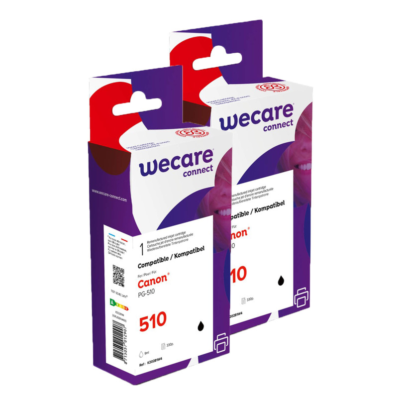 WECARE ARMOR sada ink kompatibilná s CANON PG-510, 2x9ml, čierna/black