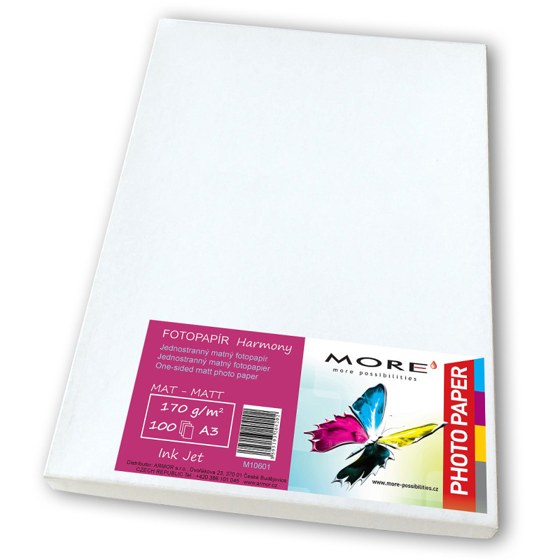 Fotopapier matný biely kompatibilný s A3, 170g/m2, kompatibilný s ink. tlač., 100 ks