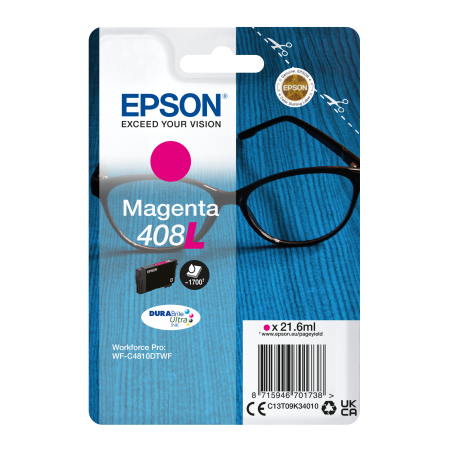 EPSON Singlepack Magenta 408L DURABrite Ultra Ink