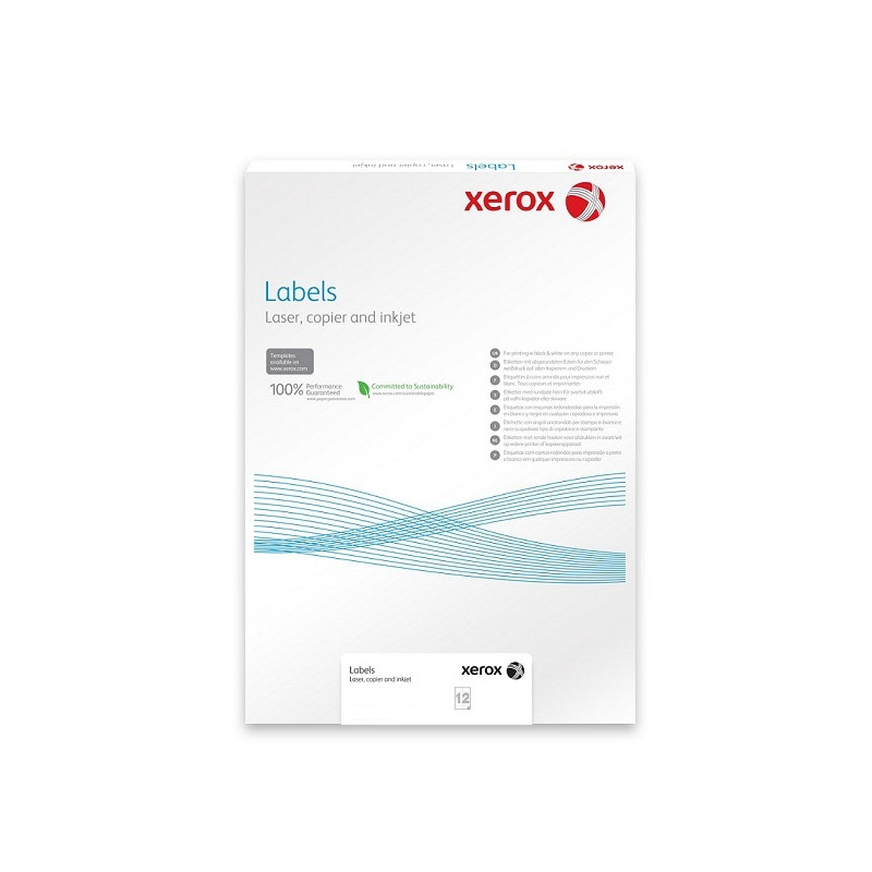 Xerox PNT Label - Gloss White PaperBack A4 100 lis