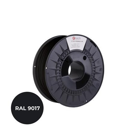 Tlačová struna (filament) C-TECH PREMIUM LINE, PA6, dopravná čierna, RAL9017, 1,75mm, 1kg