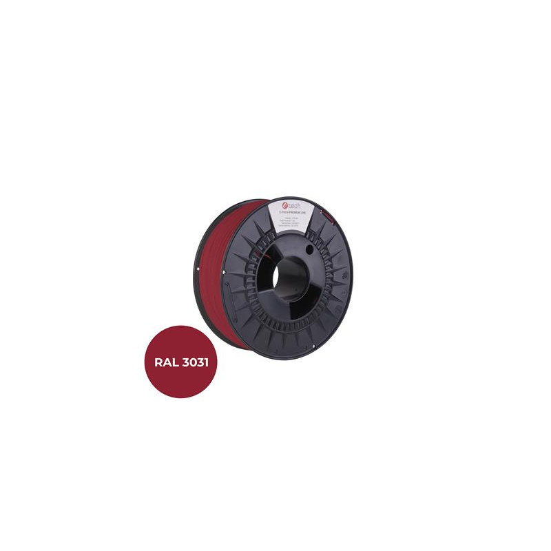 Tlačová struna (filament) C-TECH PREMIUM LINE, PETG, orientálna červená, RAL3031, 1,75mm, 1kg