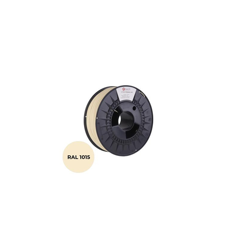 Tlačová struna (filament) C-TECH PREMIUM LINE, PETG, slonová kosť svetlá, RAL1015, 1,75mm, 1kg