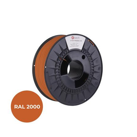 Tlačová struna (filament) C-TECH PREMIUM LINE, PETG, žltooranžová, RAL2000, 1,75mm, 1kg