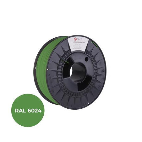 Tlačová struna (filament) C-TECH PREMIUM LINE, PLA, dopravná zelená, RAL6024, 1,75mm, 1kg
