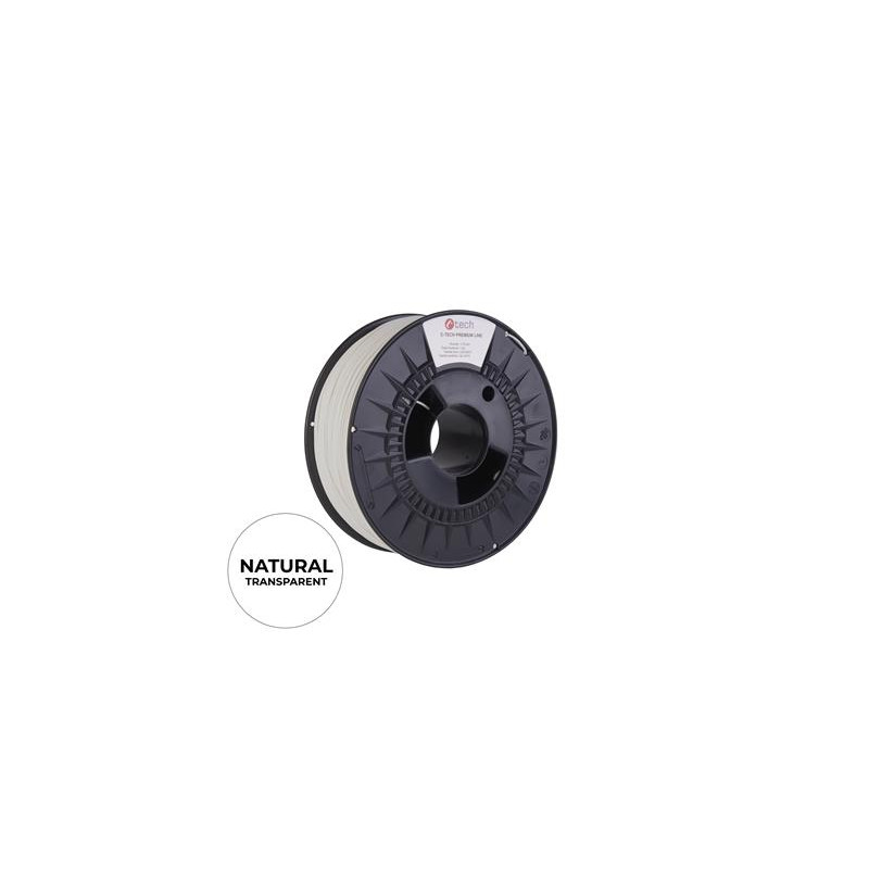 Tlačová struna (filament) C-TECH PREMIUM LINE, PLA, natural, 1,75mm, 1kg