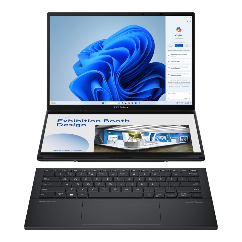 ASUS Zenbook Duo 14 OLED/UX8406CA-OLED166X/U9-285H/14''/2880x1800/T/32GB/1TB SSD/Arc 140T/W11P/Gray/2