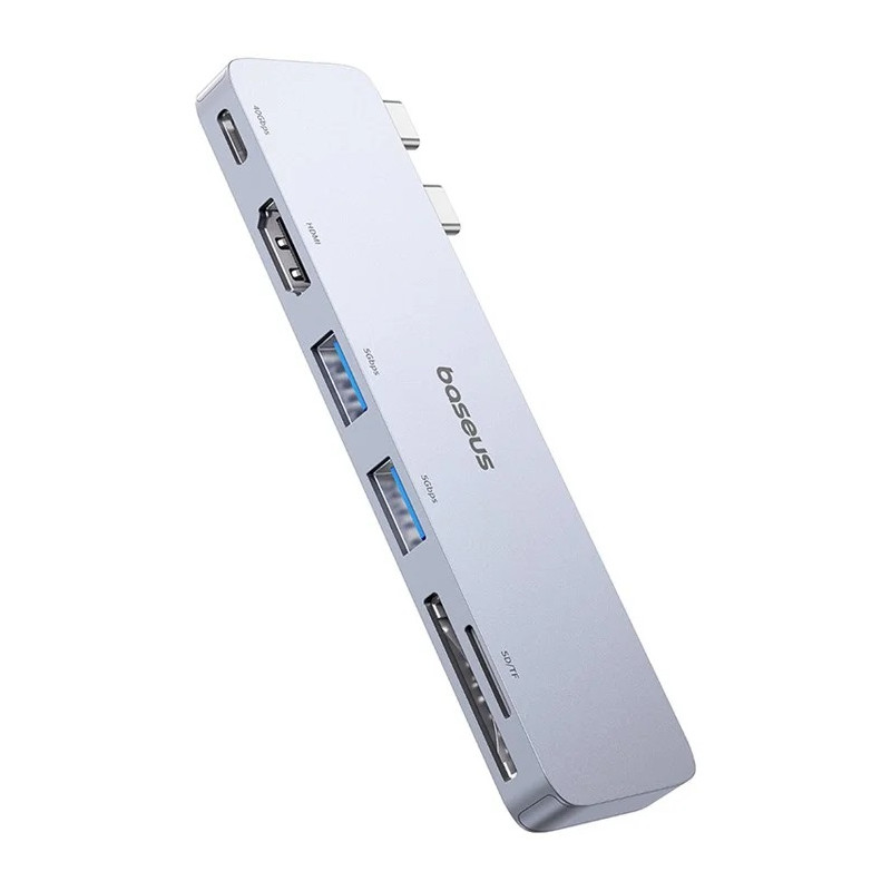 Baseus Dokovacia stanica Ultra Joy 6v1 (USB-C PD, 2xUSB 3.0, HDMI, SD/TF) sivá