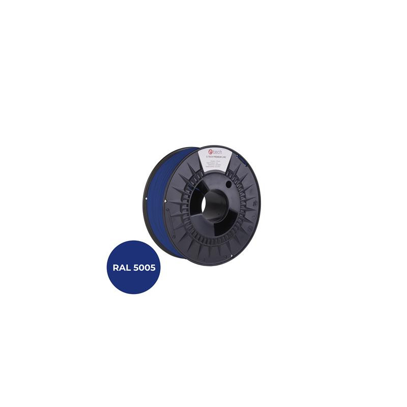 Tlačová struna (filament) C-TECH PREMIUM LINE, ABS, signálna modrá, RAL5005, 1,75mm, 1kg