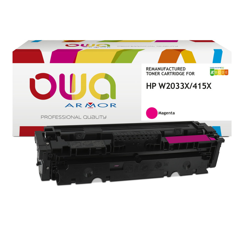 OWA Armor toner kompatibilný HP W2033X, 415X, 6000st, červená/magenta, úroveň manažmentu