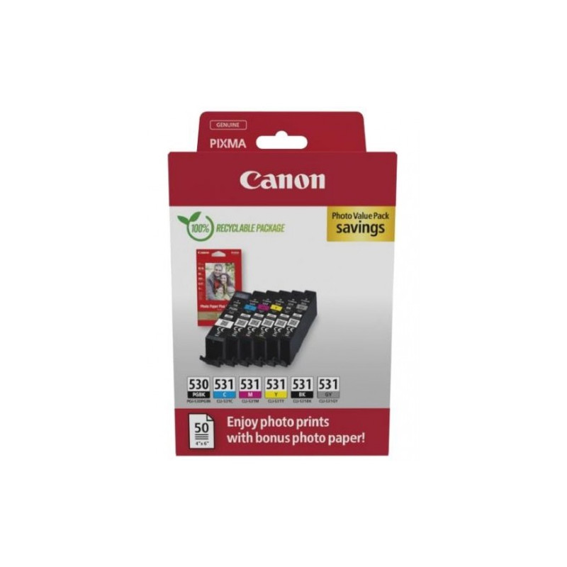 Canon PGI530/CLI 531 PGBK/C/M/Y/BK/GY PHOTO VALUE