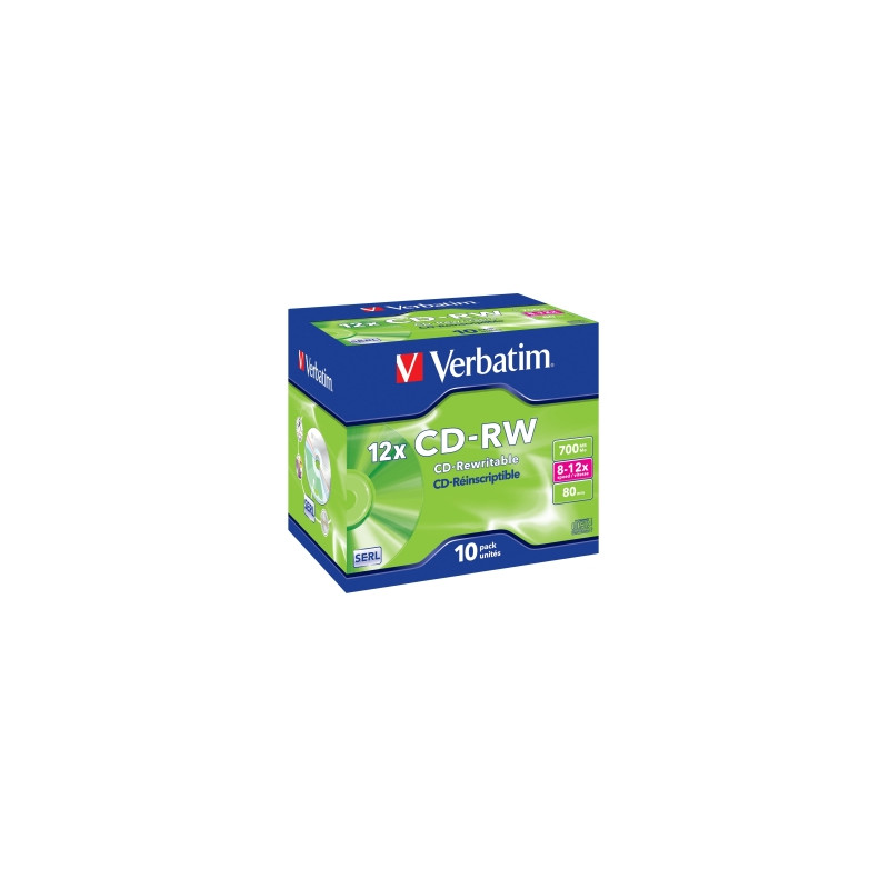 VERBATIM CD-RW(10-Pack)/Jewel/12x/700MB