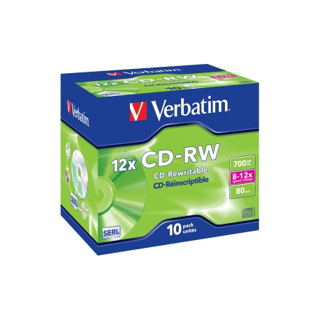 VERBATIM CD-RW(10-Pack)/Jewel/12x/700MB