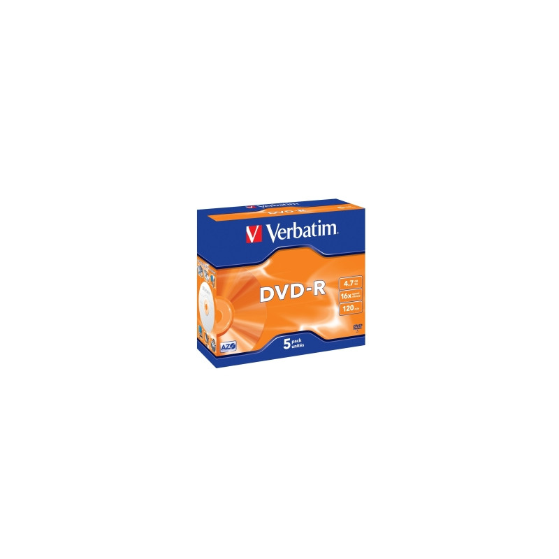 VERBATIM DVD-R(5-Pack)Jewel/MattSlvr/16x/4.7GB