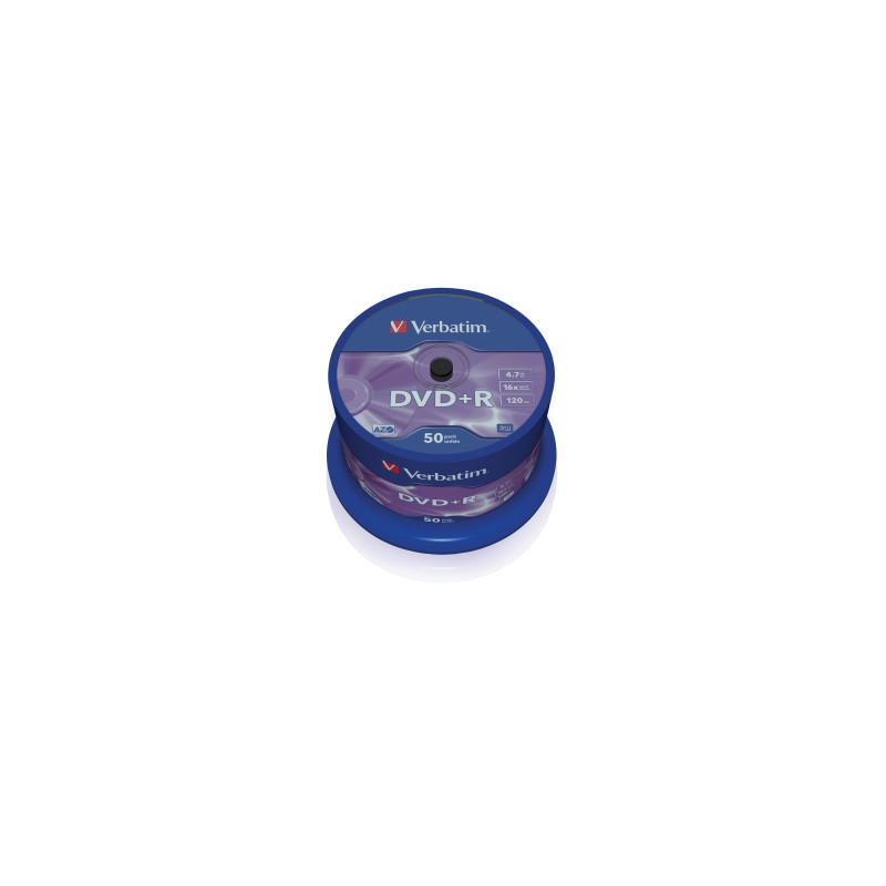 VERBATIM DVD+R(50-Pack),Spindl/MattSlvr/16x/4.7GB