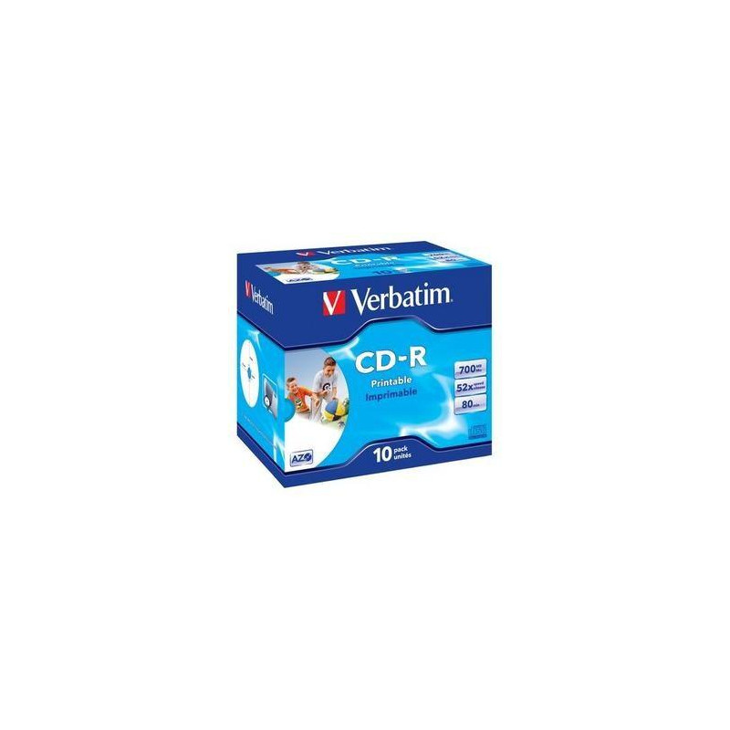 VERBATIM CD-R(10-Pack)Jewel/Printable/52x/700MB