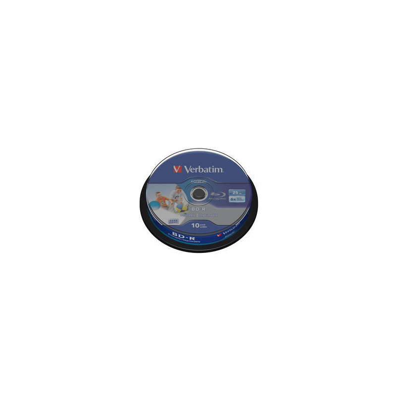 VERBATIM BD-R SL (6x, 25GB), printable, 10 cake
