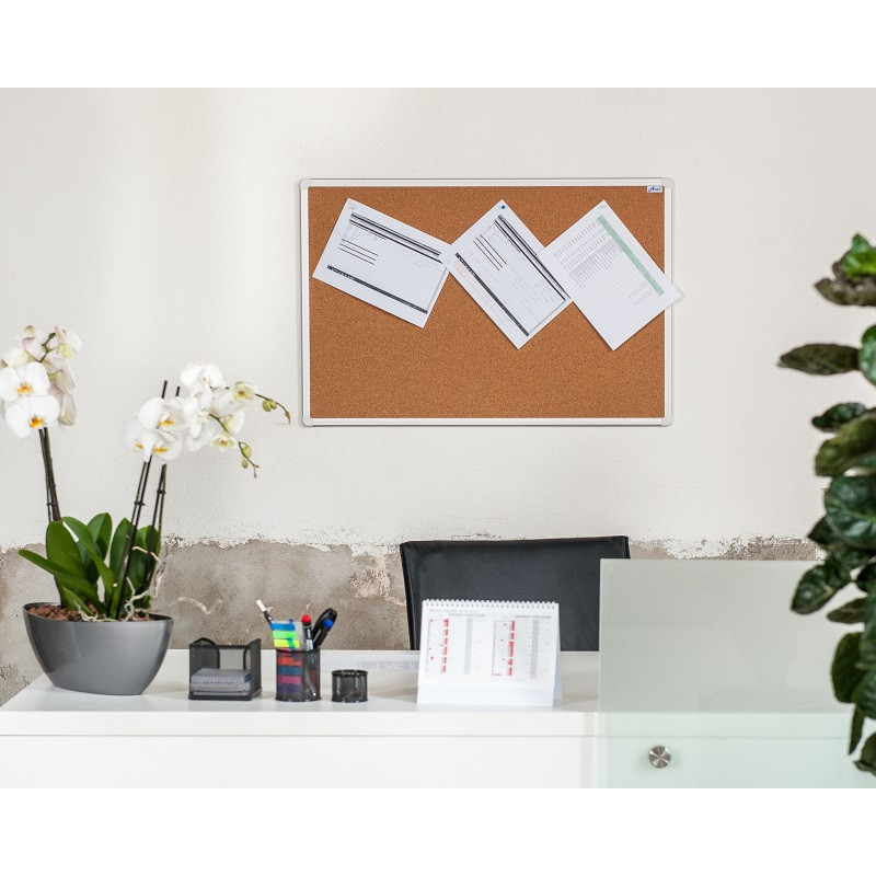 Korková nástenka AVELI 90x60 cm, hliníkový rám