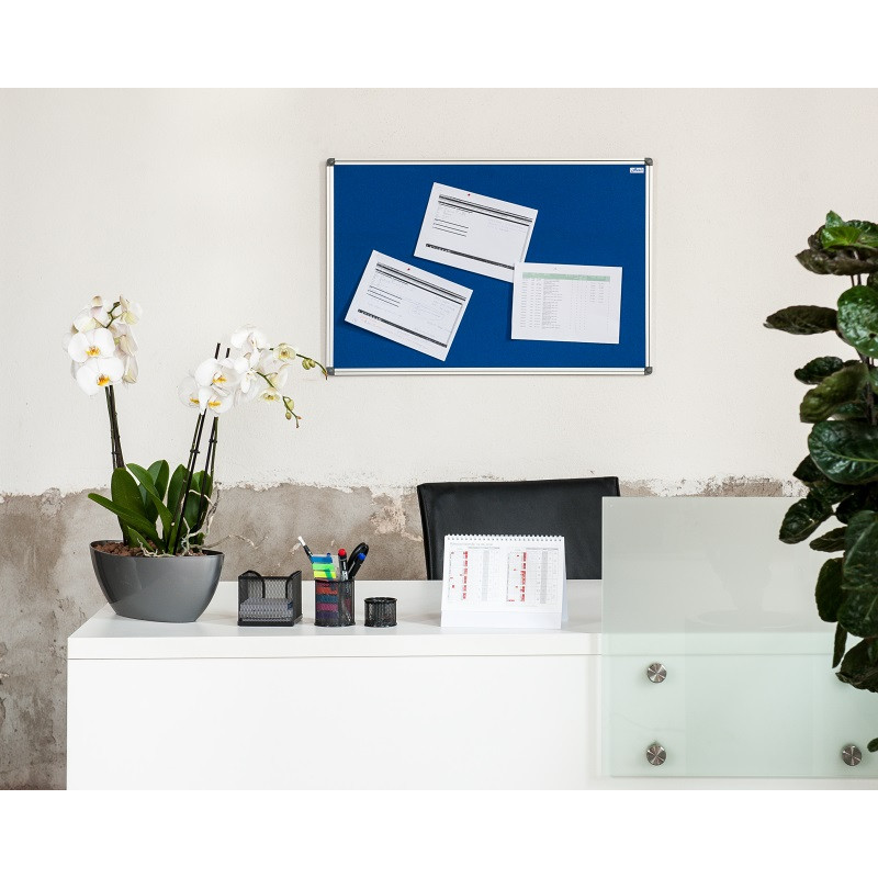 Textilná nástenka AVELI 90x60 cm modrá, hliník.rám