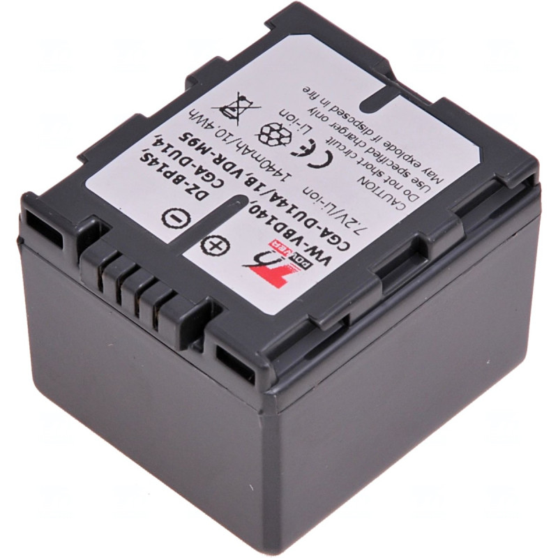 Batéria T6 power Panasonic VW-VBD140, CGA-DU14, Hitachi DZ-BP14S, 1440mAh, sivá