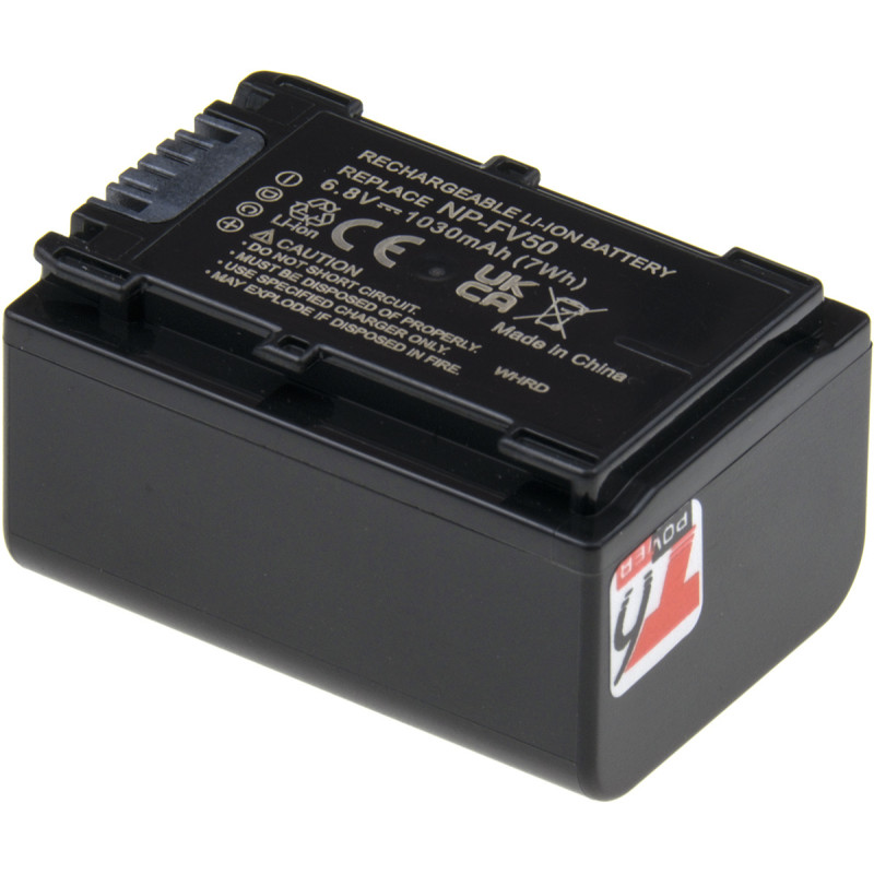 Batéria T6 Power Sony NP-FV50, NP-FV30, 1030mAh, 7Wh, sivá