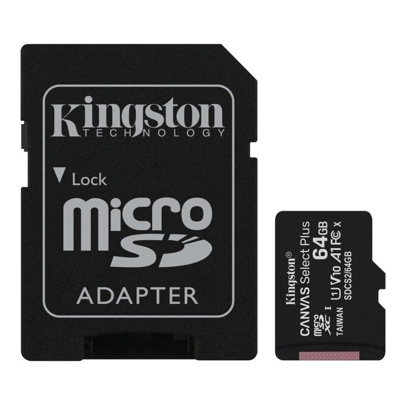 Kingston Canvas Select Plus A1/micro SDXC/64GB/UHS-I U1/Class 10/+ Adaptér