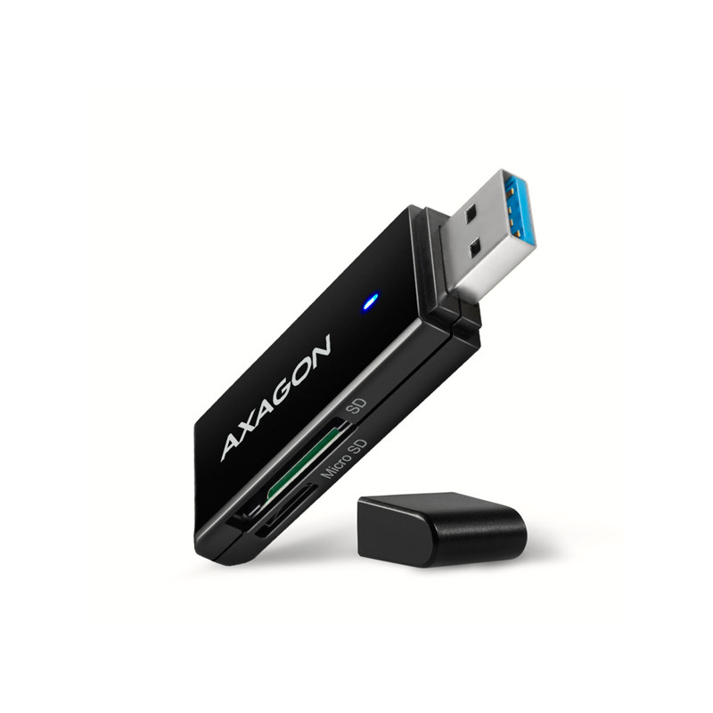 AXAGON CRE-S2N, USB-A 3.2 Gen 1 - SUPERSPEED čítačka kariet, 2-slot & lun SD/microSD, podpora UHS-I