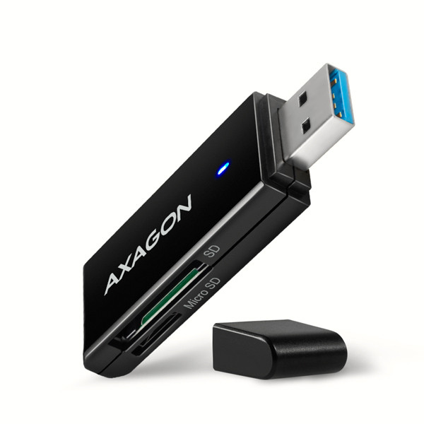 AXAGON CRE-S2N, USB-A 32 Gen 1 - SUPERSPEED čítačka kariet, 2-slot & lun SD/microSD, podpora UHS-I